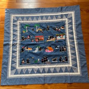 Textile Hmong Paj Ntaub Culture Panel Story Cloth Hand-Made Embroidery Wall Art